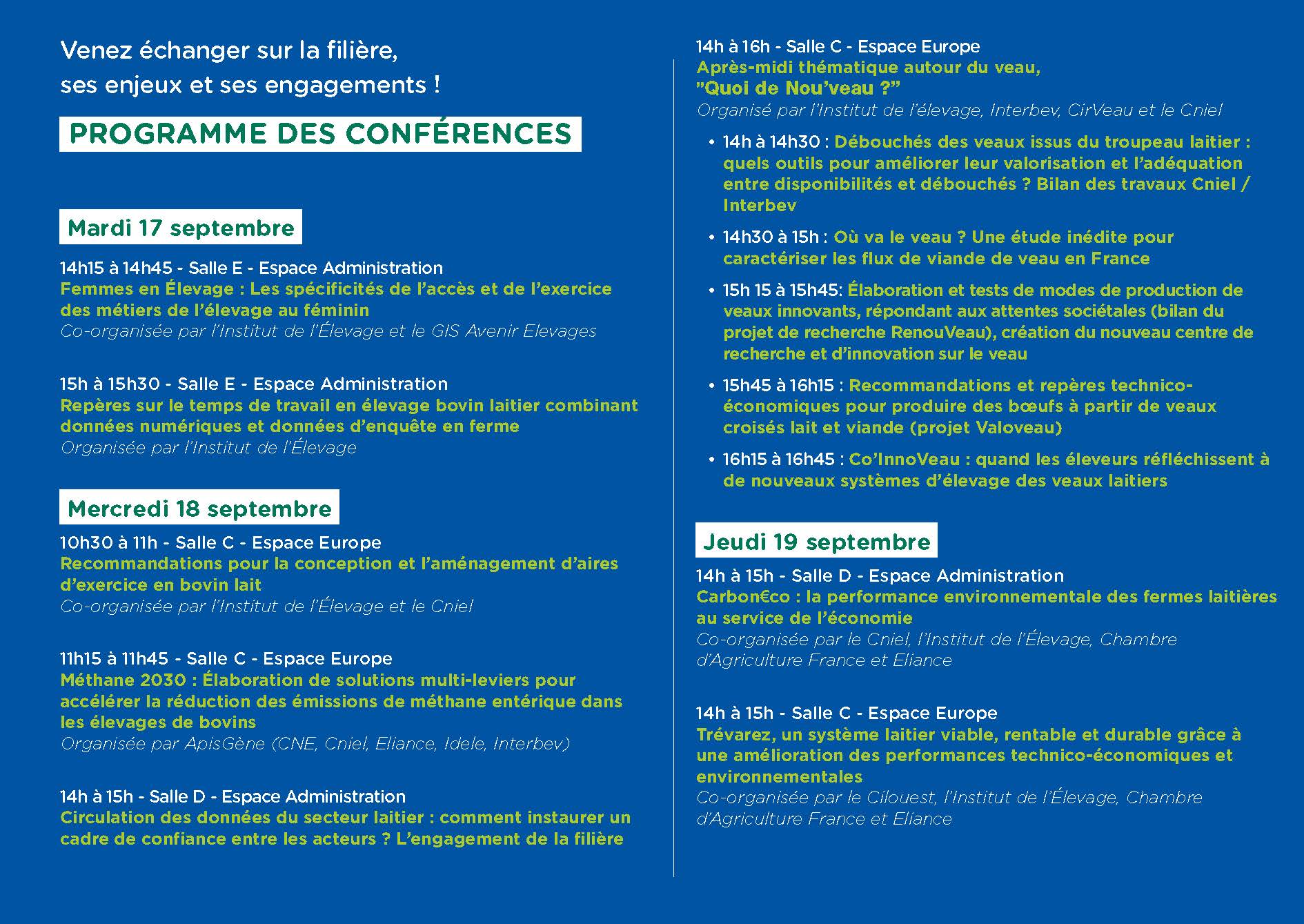 Programme des conférences